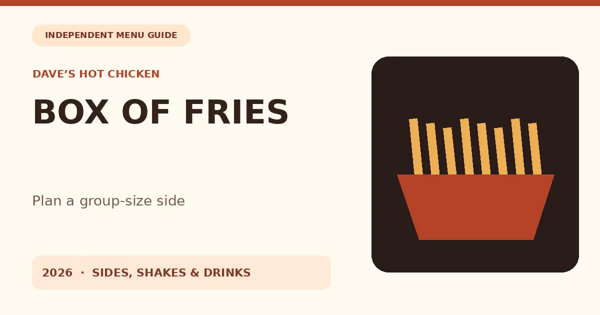 Original editorial cover for Dave’s Box of Fries: Group Ordering Guide, not a restaurant product photo
