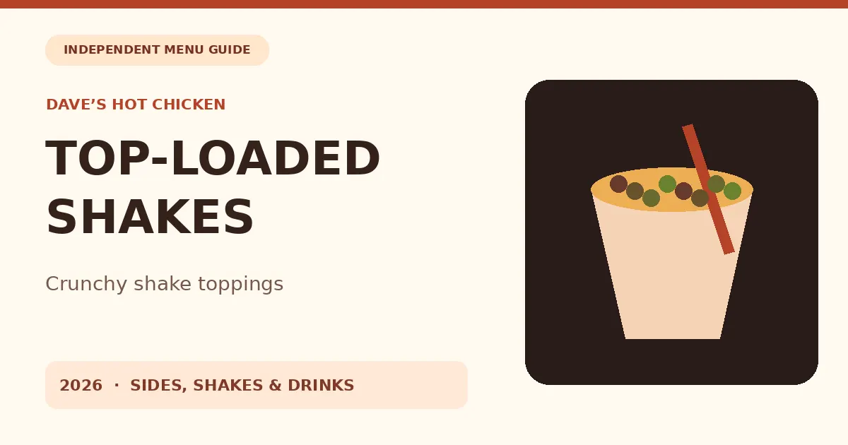 Original editorial cover for Dave’s Top-Loaded Shakes: Oreo, M&M and Cereal, not a restaurant product photo